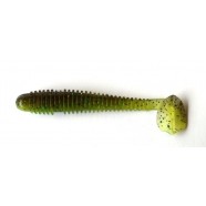 Силіконка для риби, Taipan Slim View Fat, 3,3 дюйми, 6шт/уп, колір №13 Green pumpkin сhartrease neon